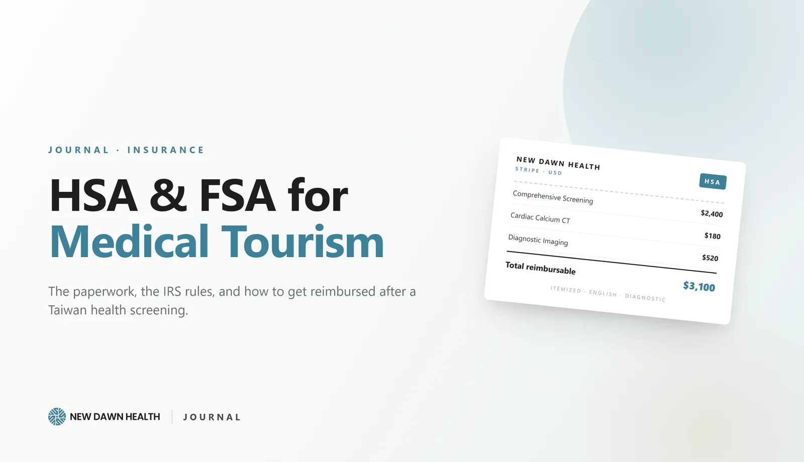 HSA & FSA Reimbursement for Medical Tourism in Taiwan — What You Need to Know