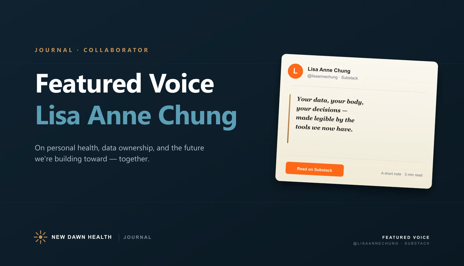 Featured Voice: Lisa Anne Chung