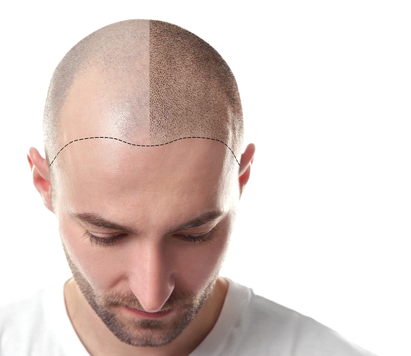 Image showing hair transplant results or treatment process
