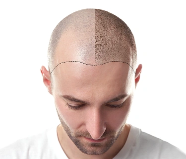 Image showing hair transplant results or treatment process